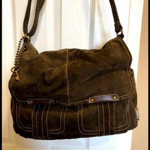 EUC Fossil Large “Corduroy” Brown Handbag